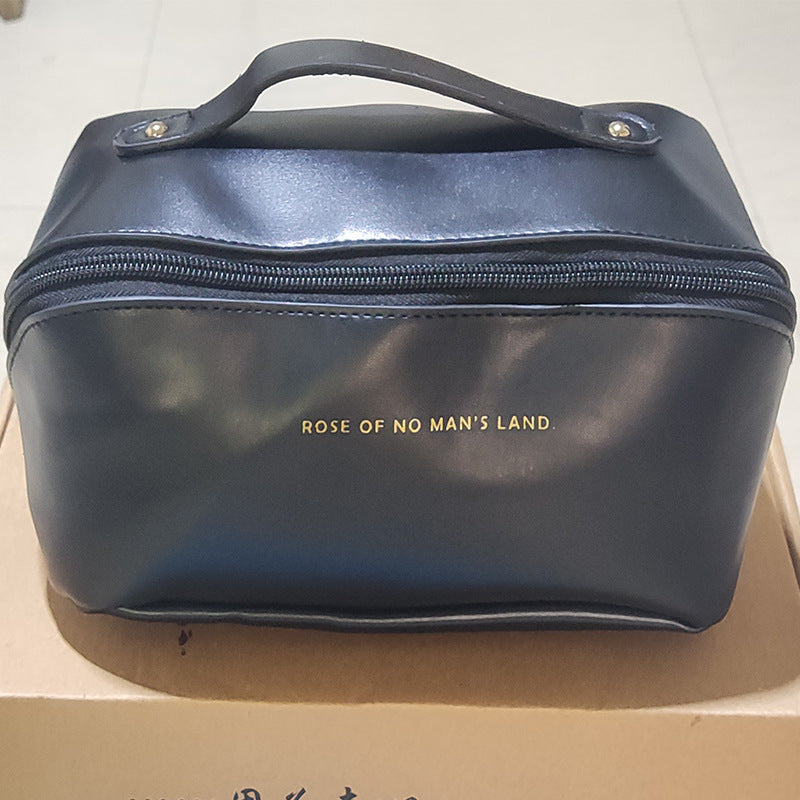 Travel Cosmetic Bag Large Capacity  Cosmetics Organizer Black The Khan Shop