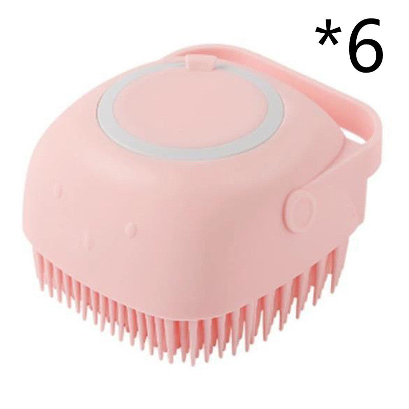 Silicone Dog Bath Massage Gloves Brush  Bathroom Accessories Pink-6pcs-square The Khan Shop