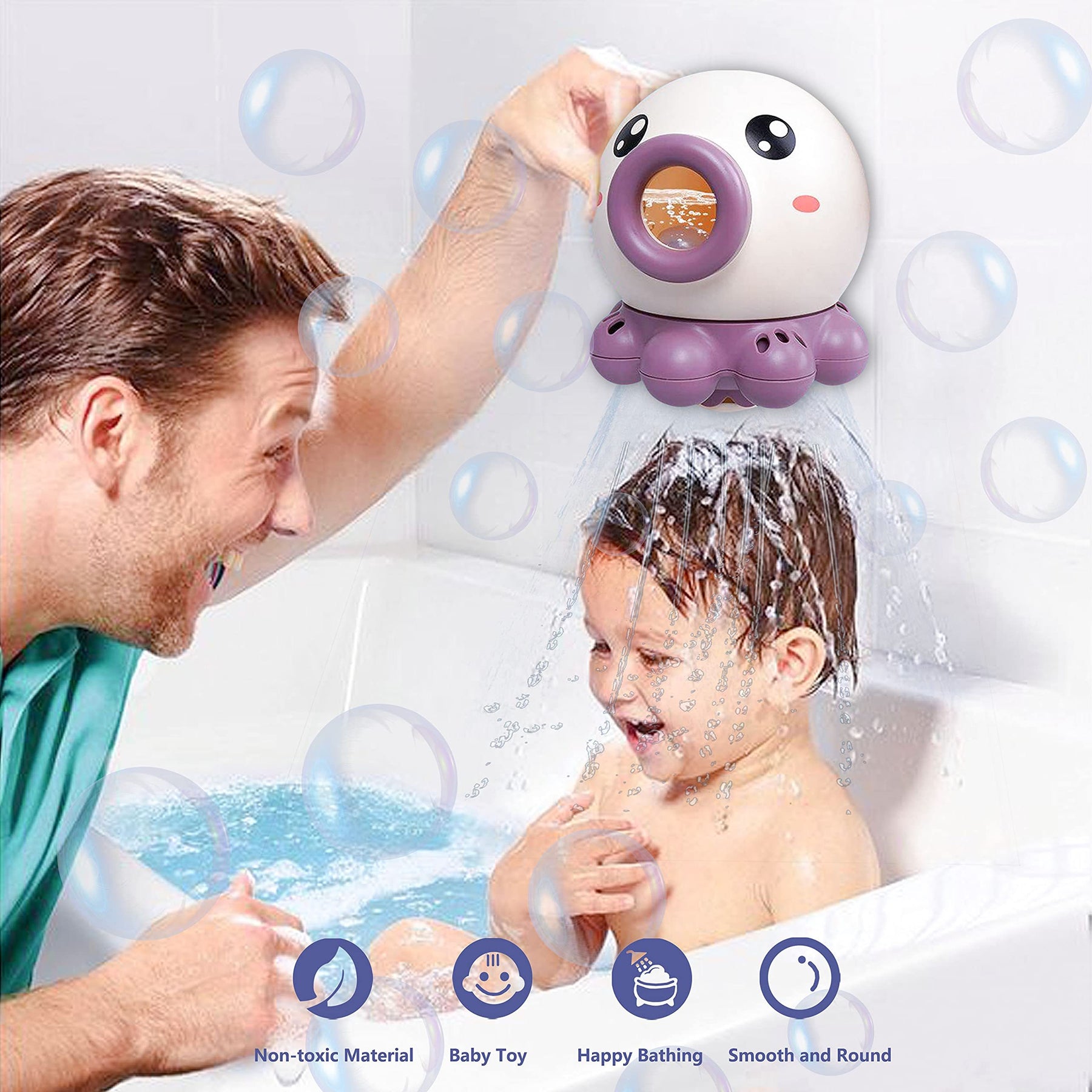 Octopus Fountain Bath Toy Water Jet Rotating Shower Bathroom Toy  Bathroom Accessories  The Khan Shop