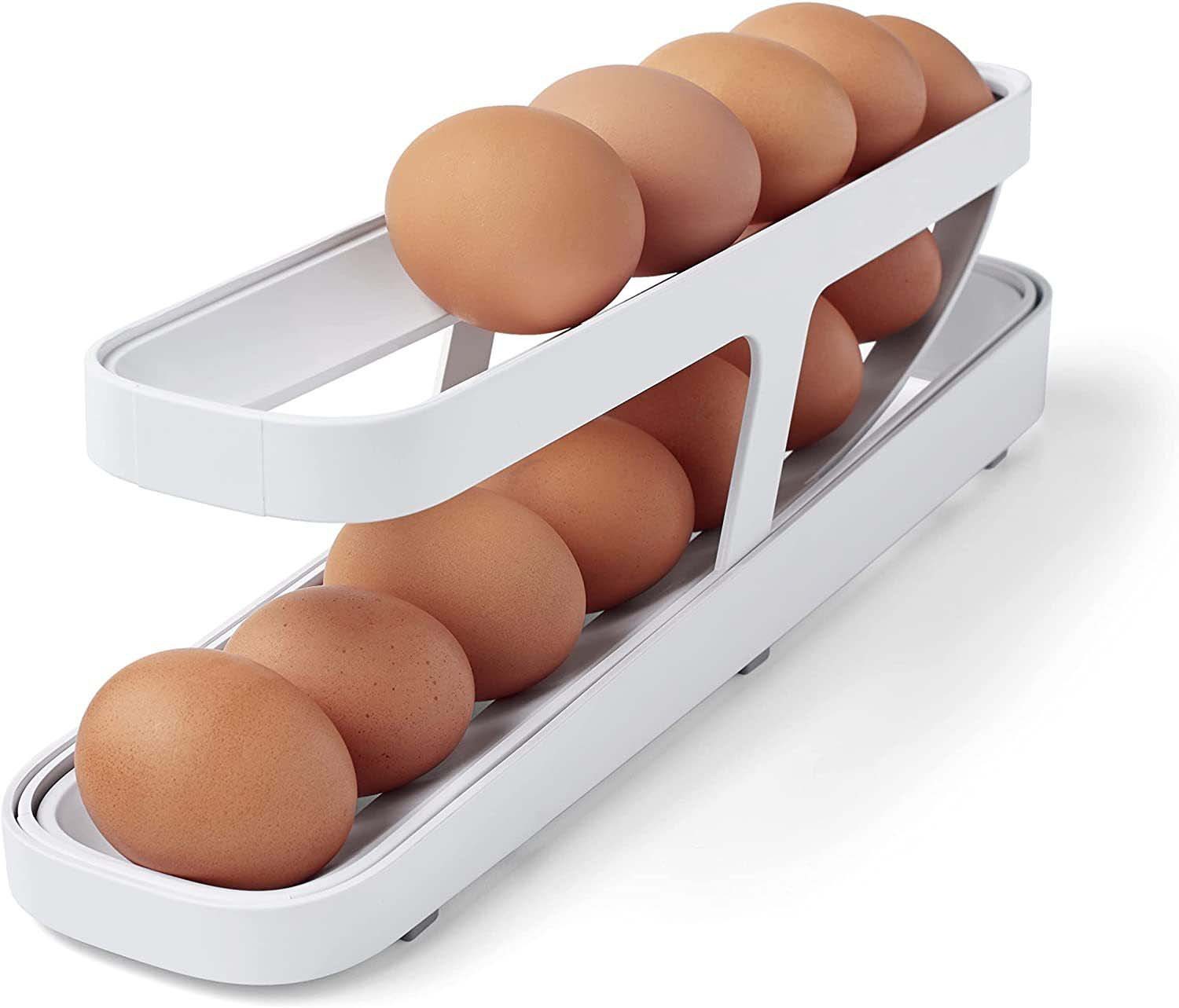 Automatic Scrolling Egg Rack Holder Storage Box Egg Basket  Cosmetics Organizer  The Khan Shop