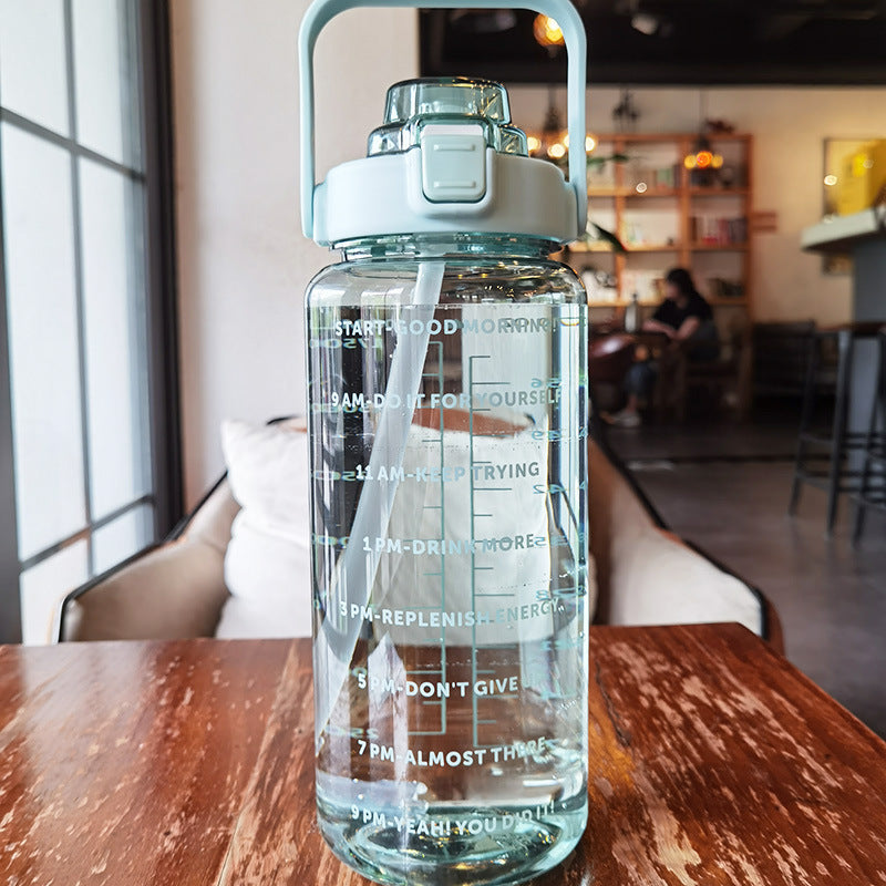 Large Plastic Cup Portable Water Bottle - KHAN SHOP LLC Green-2000ML 