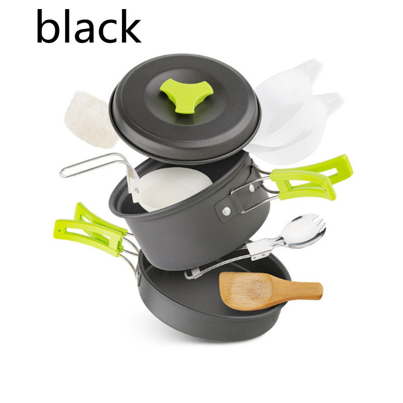 Outdoor cookware 1-2 people camping cookware set  CookWare Black The Khan Shop