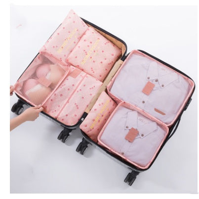 Durable Waterproof Nylon Packing Cube Travel Organizer Bag  Cosmetics Organizer Cherry-powder The Khan Shop