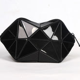 Fashion Geometric Cosmetic Bag For Women Ladies Zipper Bag  Cosmetics Organizer Black The Khan Shop