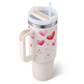 40 Oz Tumbler With Handle Straw Insulated, Stainless Steel  Sipper & Bottle  The Khan Shop