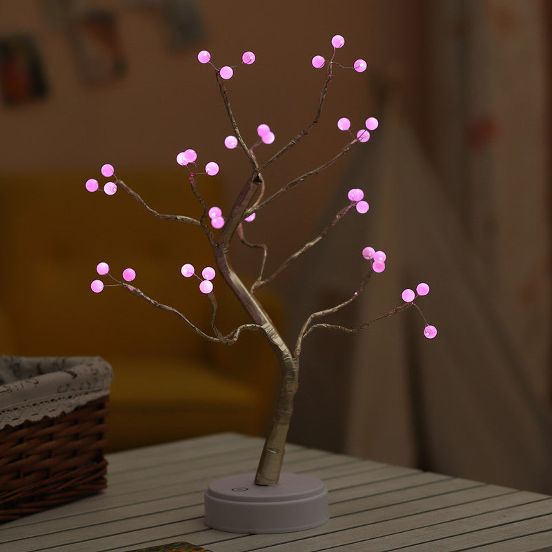 LED USB Fire Tree Light Copper Wire Table Lamps Night Light  Table Lamps Pink-36-lights-2pcs The Khan Shop