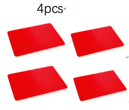 Non-Stick Silicone Pyramid Cooking Mat  oven Red-4pcs The Khan Shop