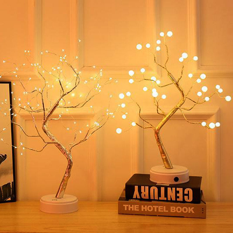 LED USB Fire Tree Light Copper Wire Table Lamps Night Light  Table Lamps  The Khan Shop