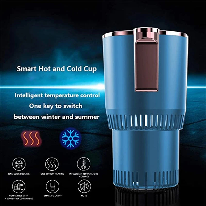 12V Warmer Cooler Smart Cooling & Heating Car Cup 2-In-1 Temperature Display Cup Holder for Water Coffee Beverage Car Accessory KHAN SHOP LLC drinkware