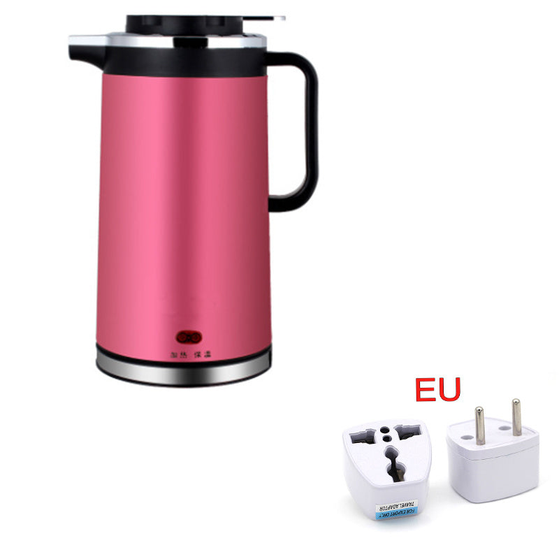 Electric kettle double insulated stainless steel mini kettle 1.8L  Electric Kettle Rose-red-EU The Khan Shop