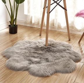 Artificial Woolen Carpet Rug Floral Shape Sheepskin Hairy Carpet The Khan Shop