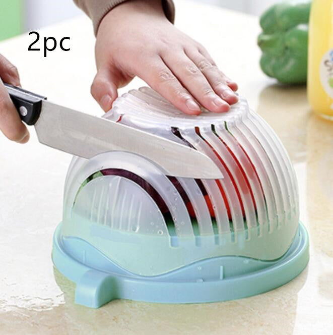 Creative Salad Cutter Fruit and Vegetable Cutter  Kitchen Tools & Gadgets Blue2pc The Khan Shop