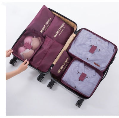 Durable Waterproof Nylon Packing Cube Travel Organizer Bag  Cosmetics Organizer Wine-red The Khan Shop
