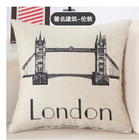 Great Buildings Print Pillow Cases London Paris New York Decorative Pillows  Throw Pillows 02 The Khan Shop