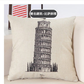 Great Buildings Print Pillow Cases London Paris New York Decorative Pillows  Throw Pillows 03 The Khan Shop