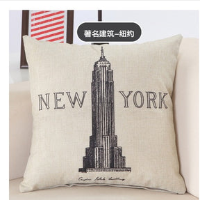 Great Buildings Print Pillow Cases London Paris New York Decorative Pillows  Throw Pillows 04 The Khan Shop