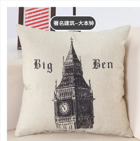 Great Buildings Print Pillow Cases London Paris New York Decorative Pillows  Throw Pillows 08 The Khan Shop