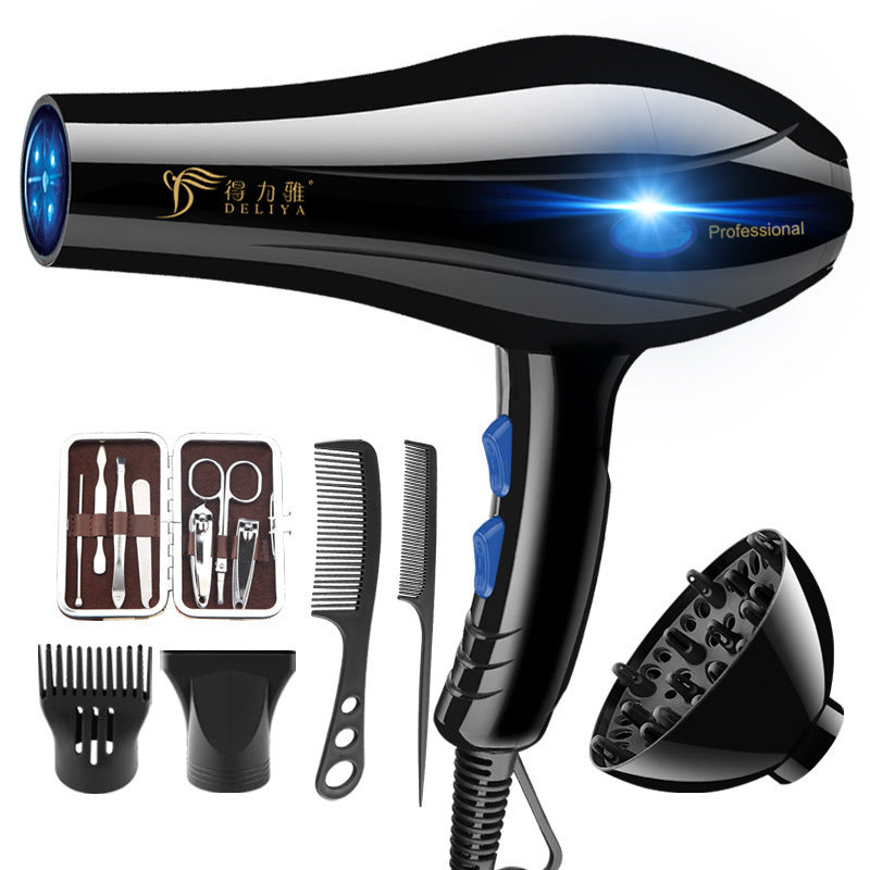 Home Hairdressing High-Power Blue Light Negative Ion Hair Dryer  Dryer Black-UK The Khan Shop