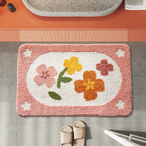 1PC Ins Simple Bathroom Floret Carpet Flower Area Rugs Anti Slip  Area Rugs  The Khan Shop