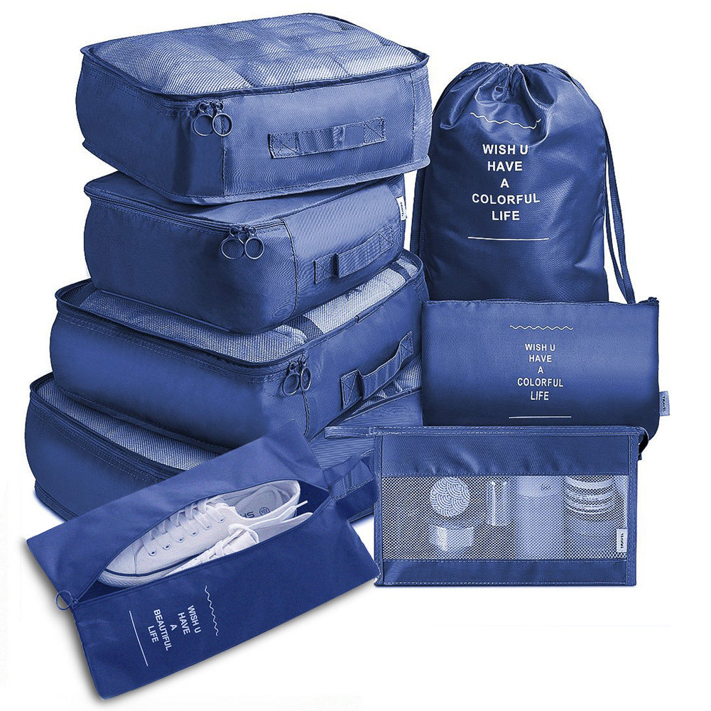 8-piece Set Luggage Divider Bag Travel Storage  Cosmetics Organizer navy-8-piece-set The Khan Shop