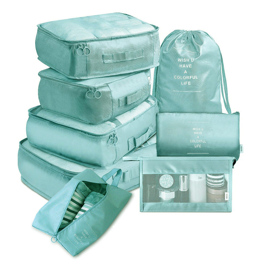 8-piece Set Luggage Divider Bag Travel Storage  Cosmetics Organizer Bright-blue-8-piece-set The Khan Shop