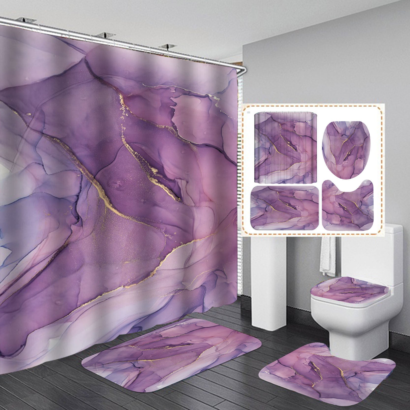 3D Art Geometric Shower Curtains in the Bathroom Waterproof Bath Curtain The Khan Shop