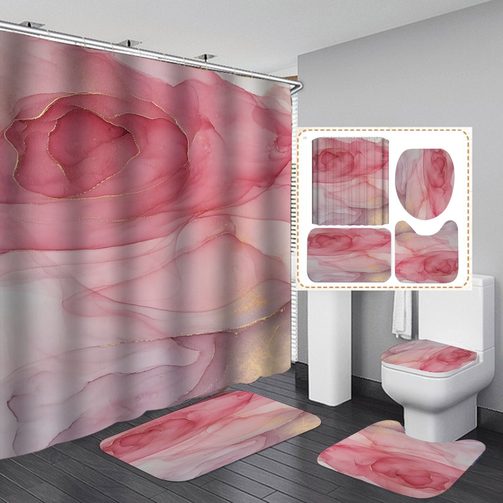 3D Art Geometric Shower Curtains in the Bathroom Waterproof Bath Curtain The Khan Shop