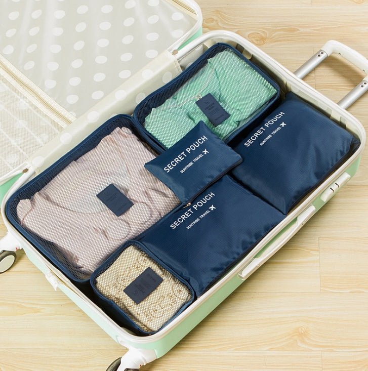Durable Waterproof Nylon Packing Cube Travel Organizer Bag  Cosmetics Organizer Navy-blue The Khan Shop
