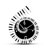 Decoration Wall Clock Treble Clef Piano Keyboard Musical Notes Irregular  Wall Decoration Black-and-white The Khan Shop