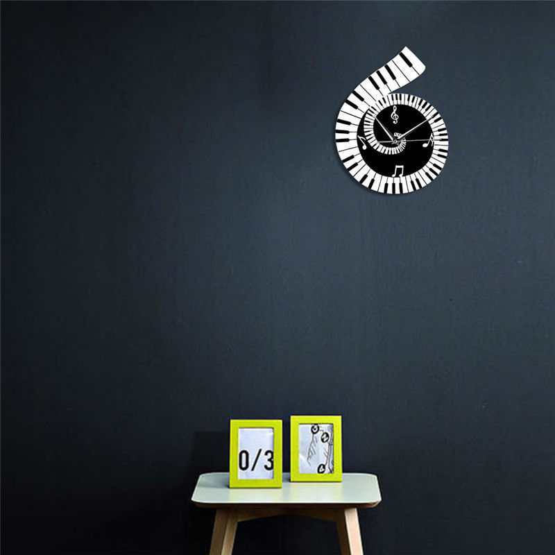 Decoration Wall Clock Treble Clef Piano Keyboard Musical Notes Irregular  Wall Decoration  The Khan Shop