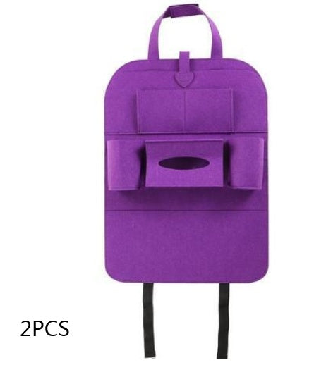 Multi-Purpose Auto Seat Organizer Bag  Cosmetics Organizer Purple-2pcs The Khan Shop