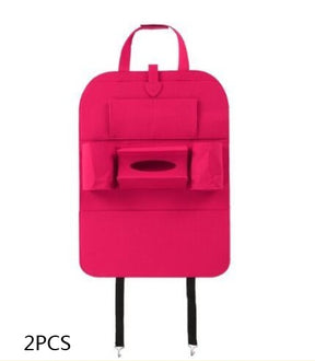 Multi-Purpose Auto Seat Organizer Bag  Cosmetics Organizer Rose-red-2pcs The Khan Shop