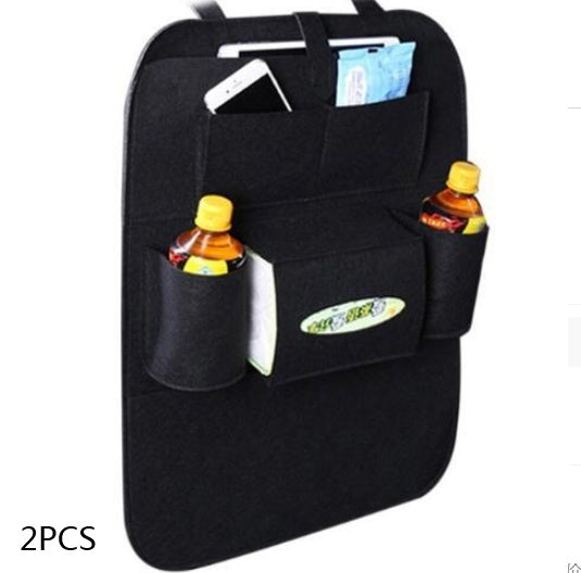 Multi-Purpose Auto Seat Organizer Bag  Cosmetics Organizer Black-2pcs The Khan Shop