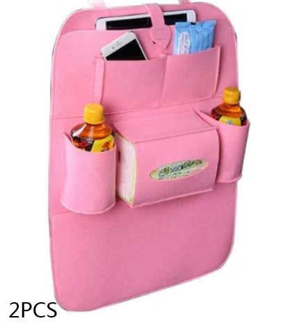 Multi-Purpose Auto Seat Organizer Bag  Cosmetics Organizer Pink-2pcs The Khan Shop