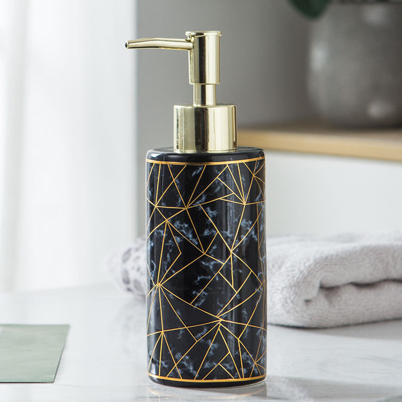 Marble Ceramic Lotion Shampoo  Bottle Bathroom Accessories  Bathroom Accessories Black The Khan Shop