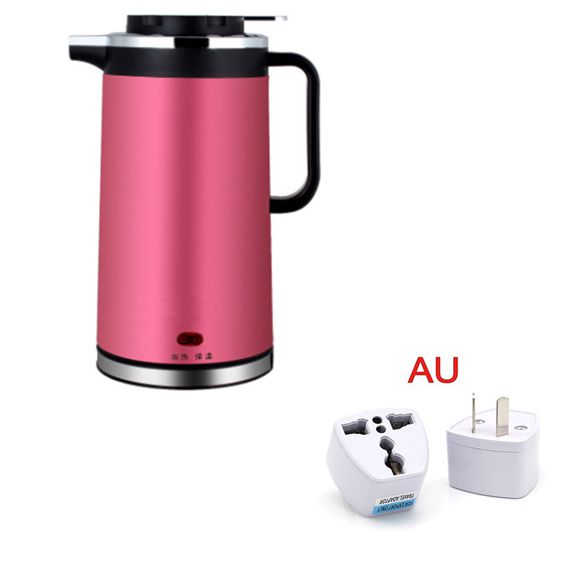 Electric kettle double insulated stainless steel mini kettle 1.8L  Electric Kettle Rose-red-AU The Khan Shop