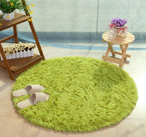 Fluffy Round Rug Carpets For Living Room Decor Faux Fur Carpet The Khan Shop