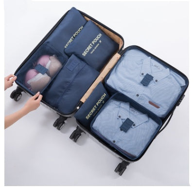 Durable Waterproof Nylon Packing Cube Travel Organizer Bag  Cosmetics Organizer Navy-1style The Khan Shop