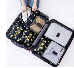 Durable Waterproof Nylon Packing Cube Travel Organizer Bag  Cosmetics Organizer Black-lemon The Khan Shop