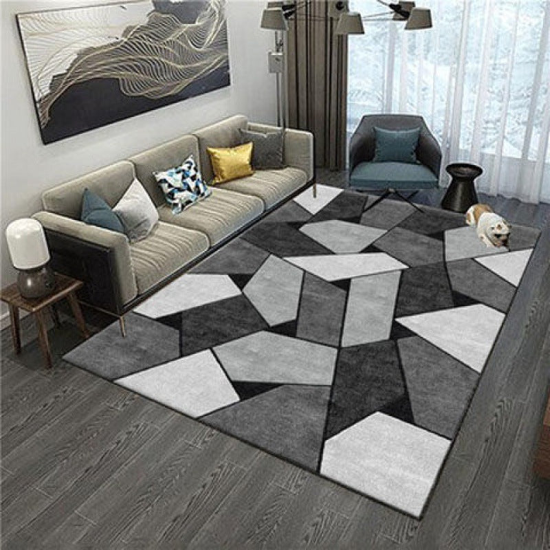 Large area covered with plush carpet  Area Rugs Black-80x160cm The Khan Shop