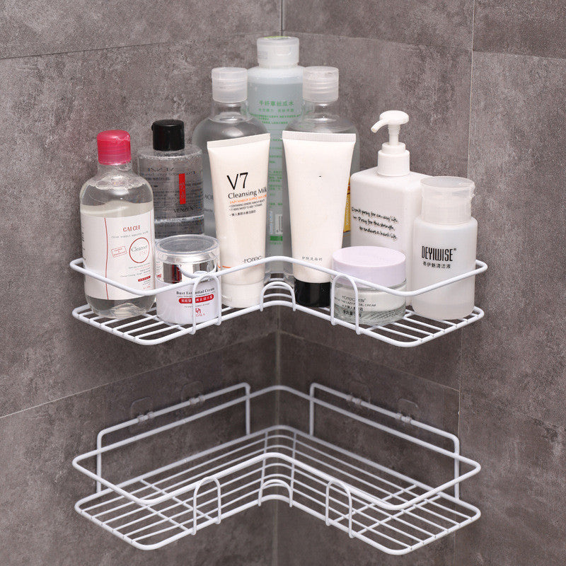 Bathroom Shelf Corner Frame Shower Wrought Iron Kitchen Accessories  Bathroom Accessories White-2-pieces The Khan Shop