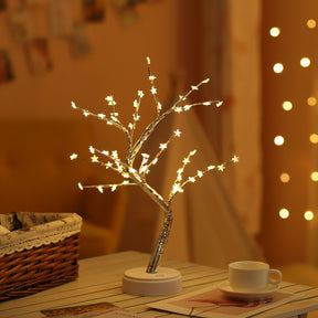 LED USB Fire Tree Light Copper Wire Table Lamps Night Light  Table Lamps Five-pointed-star-2pcs The Khan Shop
