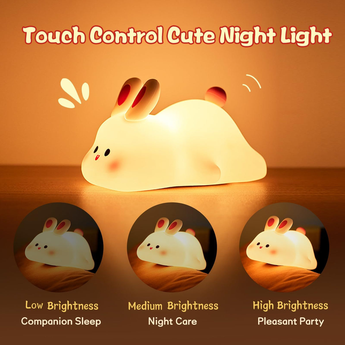 Cute LED Night Light Touch Sensor Cartoon Kid's Nightlights The Khan Shop