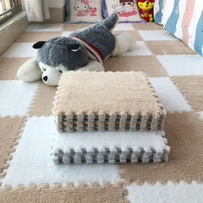 Large Area Room Cube Floor Mats Beside The Bed  Area Rugs Light-brownwhite-30x30cm-thickened-12pieces The Khan Shop