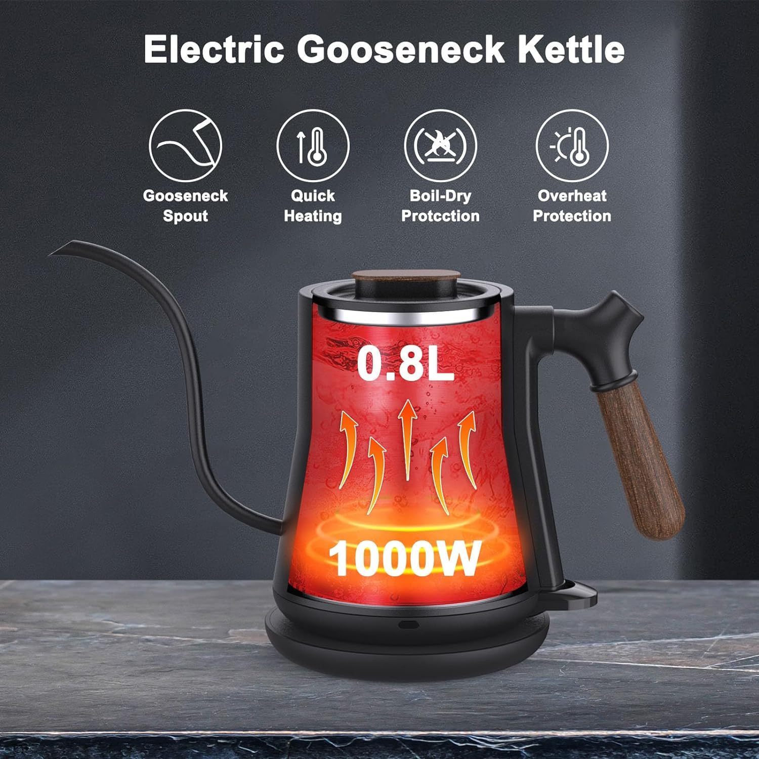 Gooseneck Electric Kettle, Pour Over Coffee Kettle  Electric Kettle  The Khan Shop