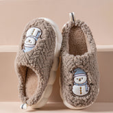 Cute Snowman Slippers Winter Indoor Household Warm Plush The Khan Shop