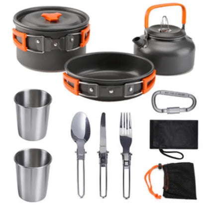 1pc Durable Stainless Steel Camping Cookware Set with Forks -  CookWare KHAN SHOP LLC 