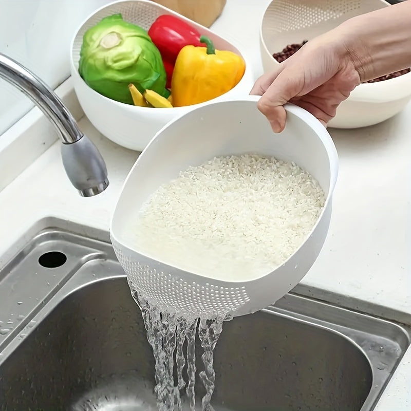 1pc, Efficient Rice Washing Bowl with Strainer - Perfect for Small Grains-kitchen tool KHAN SHOP LLC made in cookware