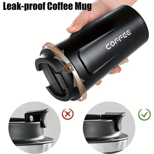 1pc, Insulated Stainless Steel Travel Mug -  DrinkWare KHAN SHOP LLC 