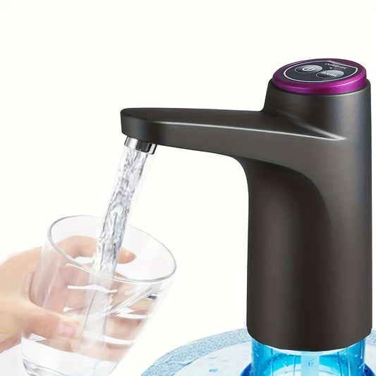 1pc, Portable 5 Gallon Water Jug Dispenser with USB Charging -  Manual Water Dispenser KHAN SHOP LLC Black